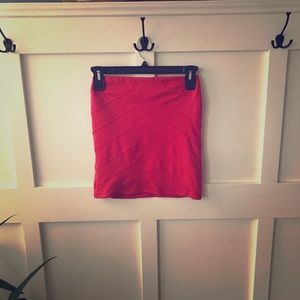 Red mini skirt